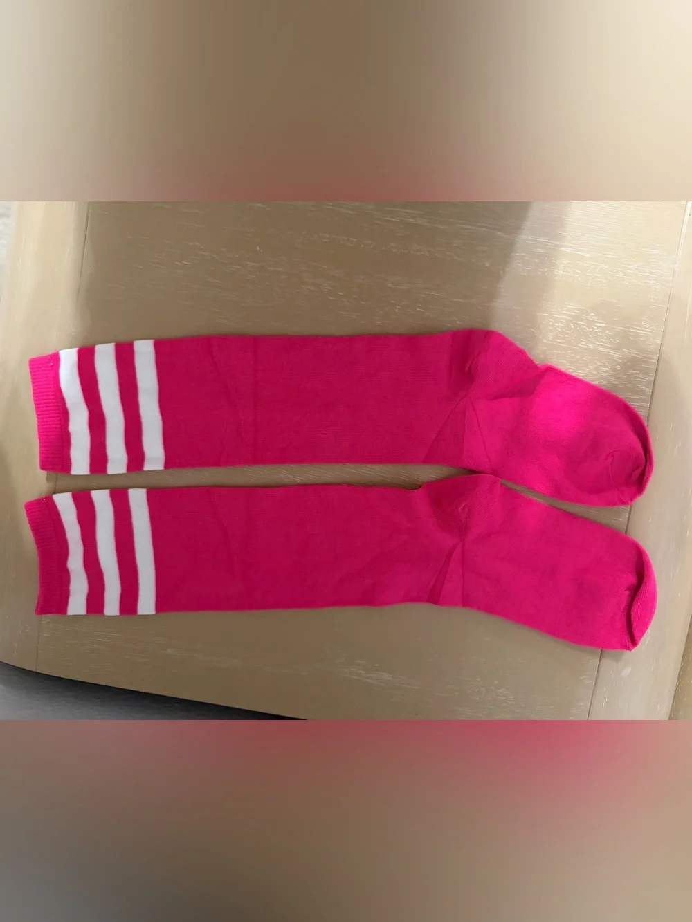 NWT Varsity Stripe Hot Pink Knee High Socks (OS)